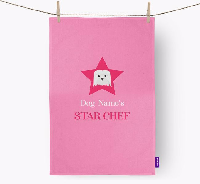 '{dogsName}'s Star Chef' - Personalized {breedFullName} Dish Towel